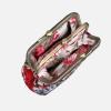 imageBurnout Velvet Double Kiss Clasp Coin Purse PouchVintage Change Wallet Card HolderFloral Red