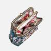 imageBurnout Velvet Double Kiss Clasp Coin Purse PouchVintage Change Wallet Card HolderFloral Teal
