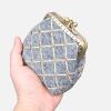 imageBurnout Velvet Double Kiss Clasp Coin Purse PouchVintage Change Wallet Card HolderNeo Grec