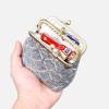 imageBurnout Velvet Double Kiss Clasp Coin Purse PouchVintage Change Wallet Card HolderNeo Grec