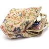 imageBurnout Velvet Double Kiss Clasp Coin Purse PouchVintage Change Wallet Card HolderOriental Beige