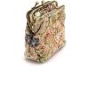 imageBurnout Velvet Double Kiss Clasp Coin Purse PouchVintage Change Wallet Card HolderOriental Beige