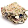 imageBurnout Velvet Double Kiss Clasp Coin Purse PouchVintage Change Wallet Card HolderOriental Beige