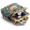 imageBurnout Velvet Double Kiss Clasp Coin Purse PouchVintage Change Wallet Card HolderOriental Blue 1