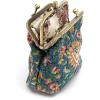 imageBurnout Velvet Double Kiss Clasp Coin Purse PouchVintage Change Wallet Card HolderOriental Blue 1