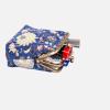 imageBurnout Velvet Double Kiss Clasp Coin Purse PouchVintage Change Wallet Card HolderOriental Blue