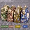 imageBurnout Velvet Double Kiss Clasp Coin Purse PouchVintage Change Wallet Card HolderOriental Blue