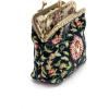 imageBurnout Velvet Double Kiss Clasp Coin Purse PouchVintage Change Wallet Card HolderOriental Navy