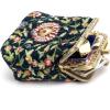 imageBurnout Velvet Double Kiss Clasp Coin Purse PouchVintage Change Wallet Card HolderOriental Navy