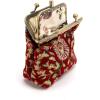 imageBurnout Velvet Double Kiss Clasp Coin Purse PouchVintage Change Wallet Card HolderOriental Wine
