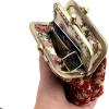 imageBurnout Velvet Double Kiss Clasp Coin Purse PouchVintage Change Wallet Card HolderOriental Wine