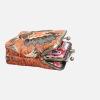 imageBurnout Velvet Double Kiss Clasp Coin Purse PouchVintage Change Wallet Card HolderPaisley Orange