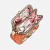 imageBurnout Velvet Double Kiss Clasp Coin Purse PouchVintage Change Wallet Card HolderPaisley Orange