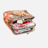 imageBurnout Velvet Double Kiss Clasp Coin Purse PouchVintage Change Wallet Card HolderPaisley Orange