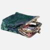 imageBurnout Velvet Double Kiss Clasp Coin Purse PouchVintage Change Wallet Card HolderQueen Hunter Green