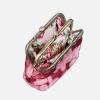 imageBurnout Velvet Double Kiss Clasp Coin Purse PouchVintage Change Wallet Card HolderQueen Rose Pink