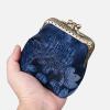 imageBurnout Velvet Double Kiss Clasp Coin Purse PouchVintage Change Wallet Card HolderQueen Royal Blue