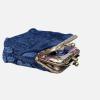 imageBurnout Velvet Double Kiss Clasp Coin Purse PouchVintage Change Wallet Card HolderQueen Royal Blue