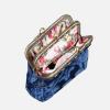 imageBurnout Velvet Double Kiss Clasp Coin Purse PouchVintage Change Wallet Card HolderQueen Royal Blue
