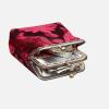imageBurnout Velvet Double Kiss Clasp Coin Purse PouchVintage Change Wallet Card HolderQueen Wine
