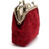 imageBurnout Velvet Double Kiss Clasp Coin Purse PouchVintage Change Wallet Card HolderRed