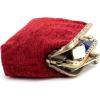 imageBurnout Velvet Double Kiss Clasp Coin Purse PouchVintage Change Wallet Card HolderRed