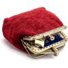 imageBurnout Velvet Double Kiss Clasp Coin Purse PouchVintage Change Wallet Card HolderRed