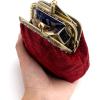 imageBurnout Velvet Double Kiss Clasp Coin Purse PouchVintage Change Wallet Card HolderRed