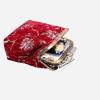 imageBurnout Velvet Double Kiss Clasp Coin Purse PouchVintage Change Wallet Card HolderRed Climbing Rose