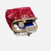imageBurnout Velvet Double Kiss Clasp Coin Purse PouchVintage Change Wallet Card HolderRed Climbing Rose