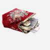 imageBurnout Velvet Double Kiss Clasp Coin Purse PouchVintage Change Wallet Card HolderRed Rose Bouquet