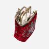 imageBurnout Velvet Double Kiss Clasp Coin Purse PouchVintage Change Wallet Card HolderRed Rose Bouquet