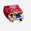 imageBurnout Velvet Double Kiss Clasp Coin Purse PouchVintage Change Wallet Card HolderRed Rose Trail
