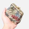 imageBurnout Velvet Double Kiss Clasp Coin Purse PouchVintage Change Wallet Card HolderSpring Valley