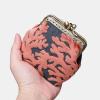 imageBurnout Velvet Double Kiss Clasp Coin Purse PouchVintage Change Wallet Card HolderSt Tropez Scuba Coral