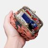 imageBurnout Velvet Double Kiss Clasp Coin Purse PouchVintage Change Wallet Card HolderSt Tropez Scuba Coral