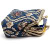 imageBurnout Velvet Double Kiss Clasp Coin Purse PouchVintage Change Wallet Card HolderTraditional Blue