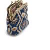 imageBurnout Velvet Double Kiss Clasp Coin Purse PouchVintage Change Wallet Card HolderTraditional Blue