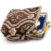 imageBurnout Velvet Double Kiss Clasp Coin Purse PouchVintage Change Wallet Card HolderTraditional Coffee