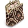 imageBurnout Velvet Double Kiss Clasp Coin Purse PouchVintage Change Wallet Card HolderTraditional Coffee