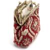 imageBurnout Velvet Double Kiss Clasp Coin Purse PouchVintage Change Wallet Card HolderTraditional Red