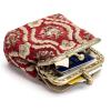imageBurnout Velvet Double Kiss Clasp Coin Purse PouchVintage Change Wallet Card HolderTraditional Red