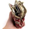 imageBurnout Velvet Double Kiss Clasp Coin Purse PouchVintage Change Wallet Card HolderTraditional Red