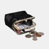 imageBurnout Velvet Double Kiss Clasp Coin Purse PouchVintage Change Wallet Card HolderVictorian Blossom BLKBLK