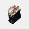 imageBurnout Velvet Double Kiss Clasp Coin Purse PouchVintage Change Wallet Card HolderVictorian Blossom BLKBLK