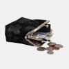 imageBurnout Velvet Double Kiss Clasp Coin Purse PouchVintage Change Wallet Card HolderVictorian Blossom BLKBLK