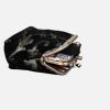 imageBurnout Velvet Double Kiss Clasp Coin Purse PouchVintage Change Wallet Card HolderVintage Scroll Black