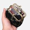 imageBurnout Velvet Double Kiss Clasp Coin Purse PouchVintage Change Wallet Card HolderVintage Scroll Black
