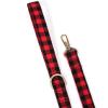 imageOrganic Cotton Dog Leash for SmallMedium and Large BreedBrass Hardware Pet Leash for WalkingRunning and Training 6FTBuffalo Plaid Red