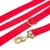 imageOrganic Cotton Dog Leash for SmallMedium and Large BreedBrass Hardware Pet Leash for WalkingRunning and Training 6FTPoinciana Red